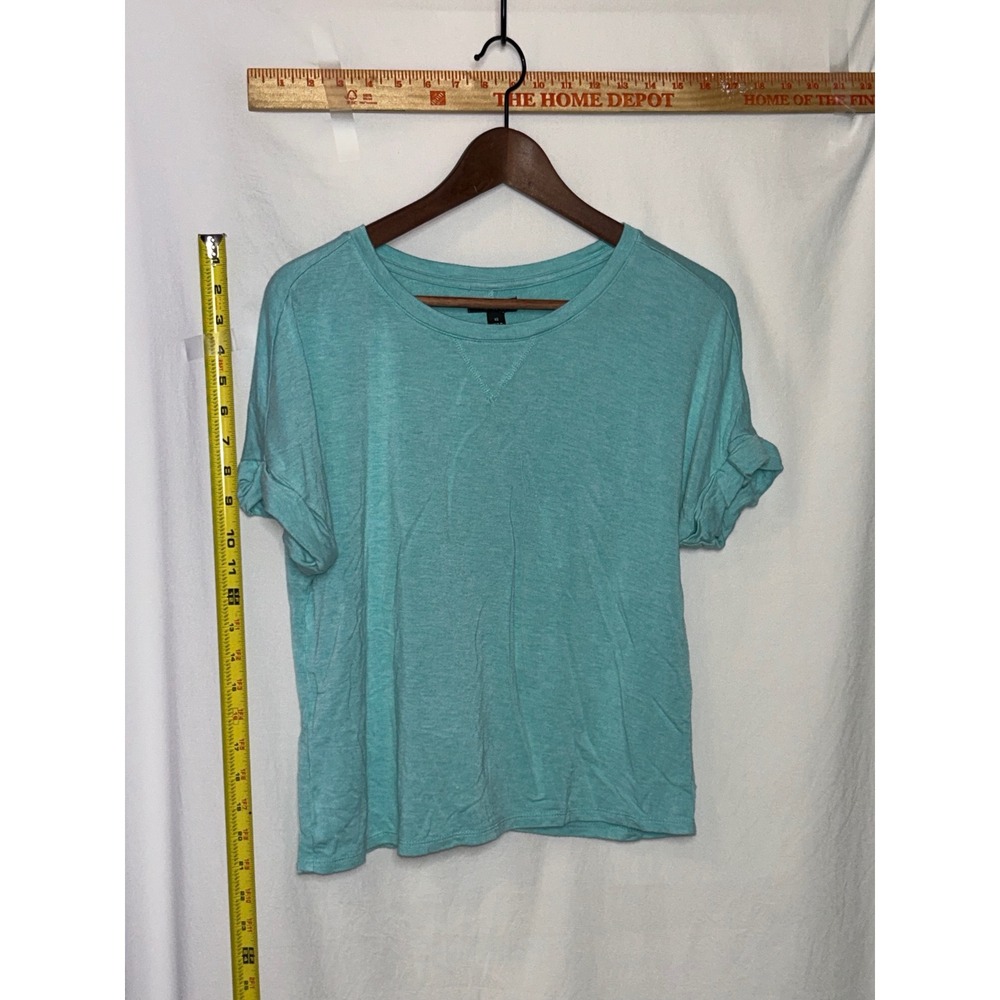 Alfani Intimates Women's Turquoise Roll Sleeve TShirt XS Rayon Spandex